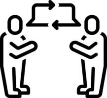 Black line icon for communication vector