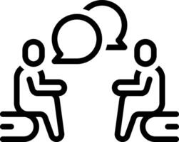 Black line icon for talking vector