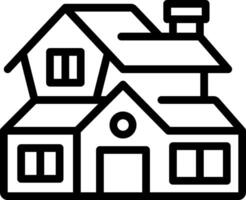 Black line icon for villa vector