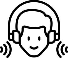 Black line icon for listening vector