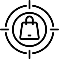 Black line icon for target vector