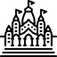 Black line icon for temple vector
