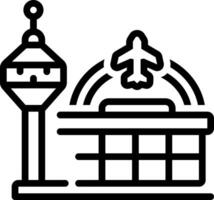 Black line icon for airport vector