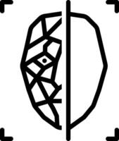 Black line icon for security scan vector