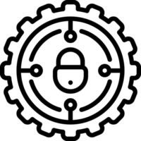 Black line icon for encryption vector