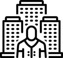 Black line icon for property agent vector