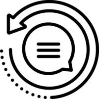 Black line icon for repeat key phrases vector