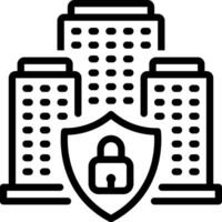 Black line icon for security vector