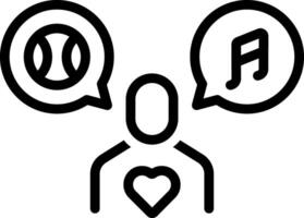 Black line icon for show interest vector