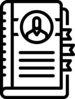 Black line icon for address book vector