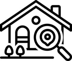Black line icon for find home vector