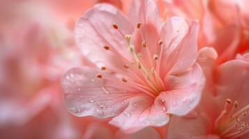 Blooming pink azalea flowers close up nature spring background. photo