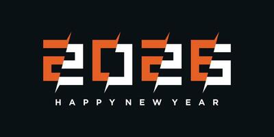 2026 Happy New Year logo text design trendy. Premium vector