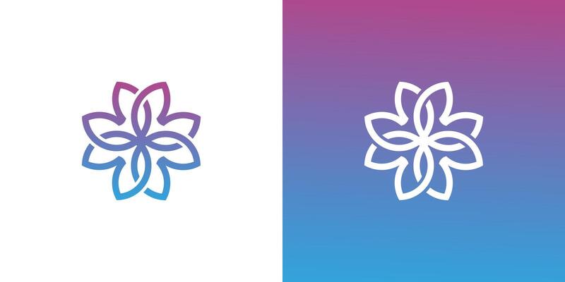 Flower logo design with a creative concept. Premium