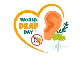 Day of the Deaf Illustration on September 26 to Raise Awareness about Preventing Deafness and Ear Treatment in a Flat Style Cartoon Background vector