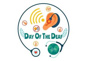 Day of the Deaf Illustration on September 26 to Raise Awareness about Preventing Deafness and Ear Treatment in a Flat Style Cartoon Background vector
