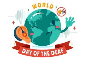 Day of the Deaf Illustration on September 26 to Raise Awareness about Preventing Deafness and Ear Treatment in a Flat Style Cartoon Background vector