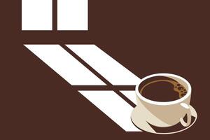 Coffee mug with light source from window vector