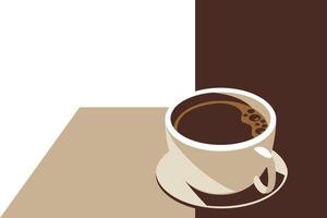 Coffee mug with blank space at the left side vector