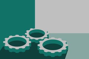Cogwheel mechanism design, background with empty space. vector