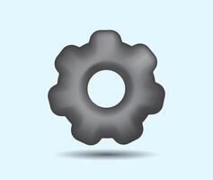 Cute 3D cogwheel icon related to setting vector