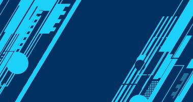 abstract blue tech banner background with lines vector