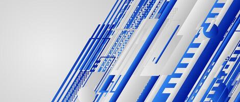 abstract blue tech background with gradient lines. illustration vector