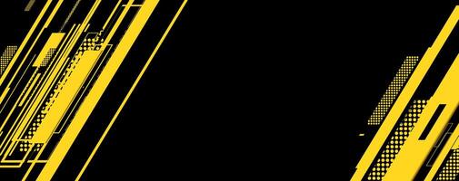 a black and yellow abstract background with lines vector