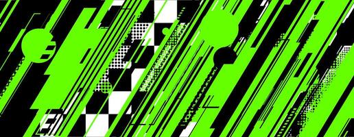 abstract green racing background with checkboard and lines vector