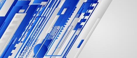 abstract blue tech background with gradient lines. illustration vector