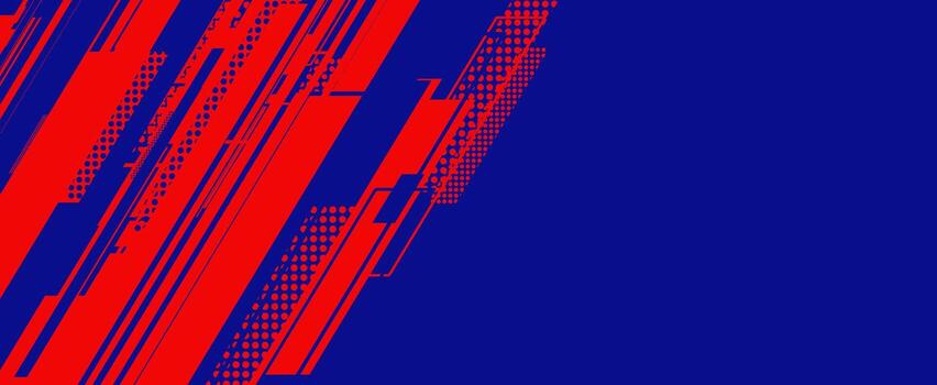 a red and blue background with lines and dots vector