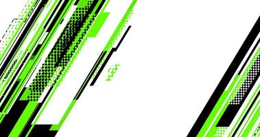 abstract green and black lines with dots on a white background vector