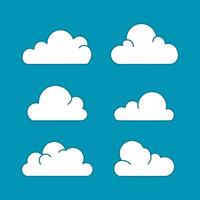 collection of simple vectors of clouds in the sky