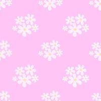 Flowers and leaves seamless pattern. Flower simple minimalistic seamless pattern graphic design for paper, textile print, page fill. Floral background with hand drawn wild flowers, herbs and leaves. vector
