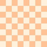 seamless repeating pattern with hand drawn checkerboard in orange and cream. vector