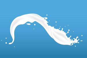 splash milky waves additional elements of milk design vector