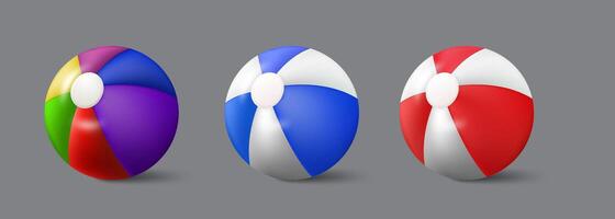 Set summer ball design dengan berbagai warna yang menarik vector