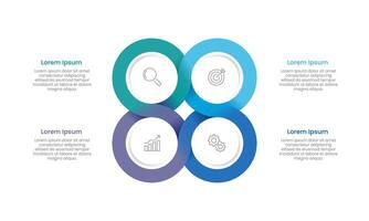 Infographic circle with 4 options. Business presentation, planning, marketing, strategy and report. vector