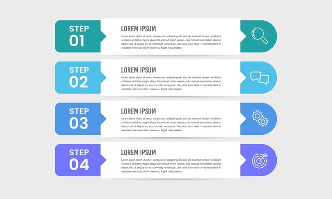 Business infographic 4 steps or options to success. Annual report, Business presentation, Planning and Workflow.