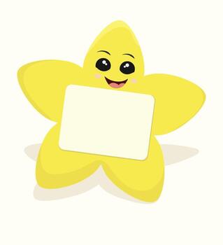 star character with empty box for text vector