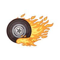 Illustration of burning tire vector