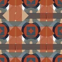 Mid Century Geometric Seamless Pattern Design vector
