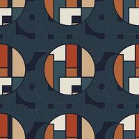 Mid Century Geometric Seamless Pattern Design vector