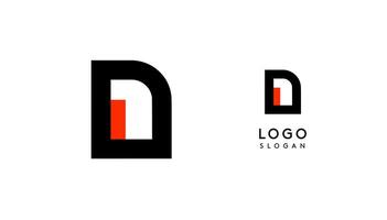 Bauhaus flat unique Letter D, color logo for business, tech apps, architectural brands. Minimal modular geometric design, simple modern branding. logotype vector