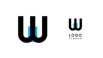Bauhaus flat unique Letter W, color logo for business, tech apps, architectural brands. Minimal modular geometric design, simple modern branding. logotype vector