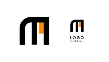 Bauhaus flat unique Letter M, color logo for business, tech apps, architectural brands. Minimal modular geometric design, simple modern branding. logotype vector