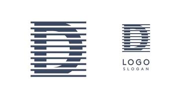 Abstract letter D logo with horizontal lines, logotype with striped effect for creative corporate branding, business identity, modern minimalist design. illustration. vector
