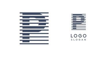 Abstract letter P logo with horizontal lines, logotype with striped effect for creative corporate branding, business identity, modern minimalist design. illustration. vector