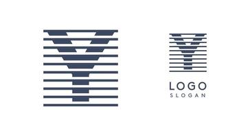 Abstract letter Y logo with horizontal lines, logotype with striped effect for creative corporate branding, business identity, modern minimalist design. illustration. vector