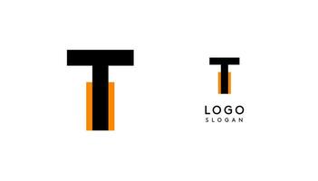 Bauhaus flat unique Letter T, color logo for business, tech apps, architectural brands. Minimal modular geometric design, simple modern branding. logotype vector